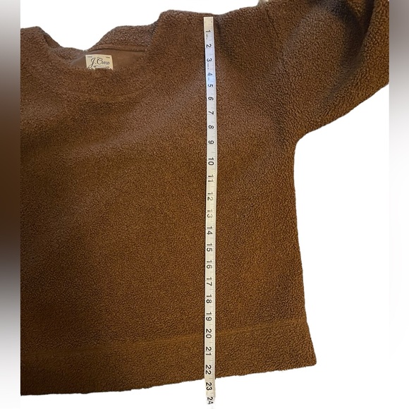 J.Crew Vintage Fleece brown teddy cropped crew neck sweater - Picture 6 of 6